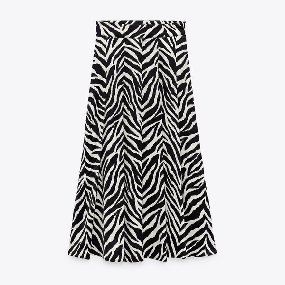 NWT Zara Animal Print Midi Skirt - Picture 8 of 10